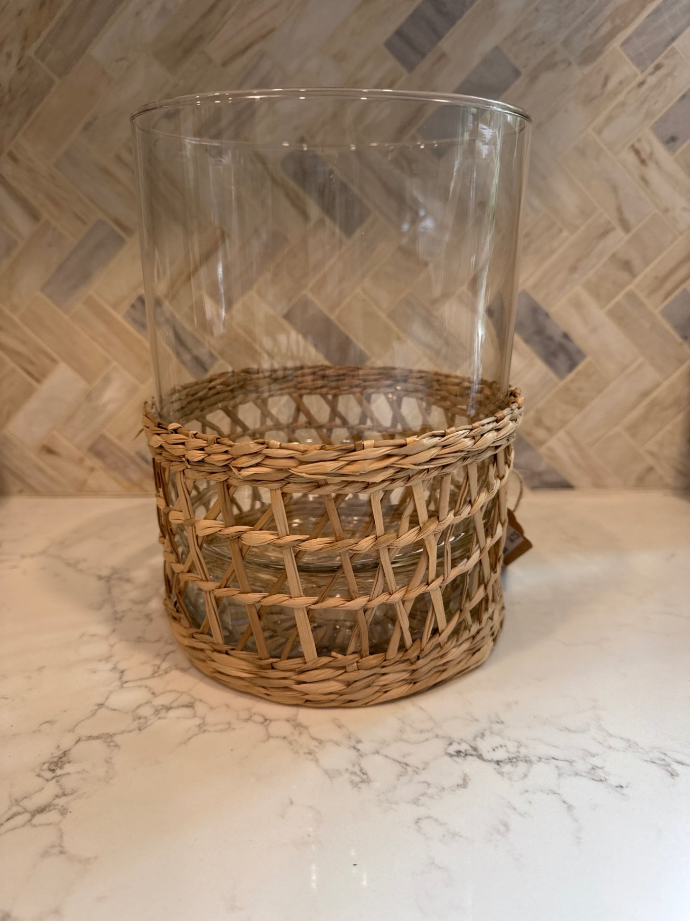Vase w/Rattan Holder