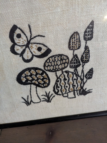 1968 Erica Wilson  Embroidery "Butterflies & Mushrooms"