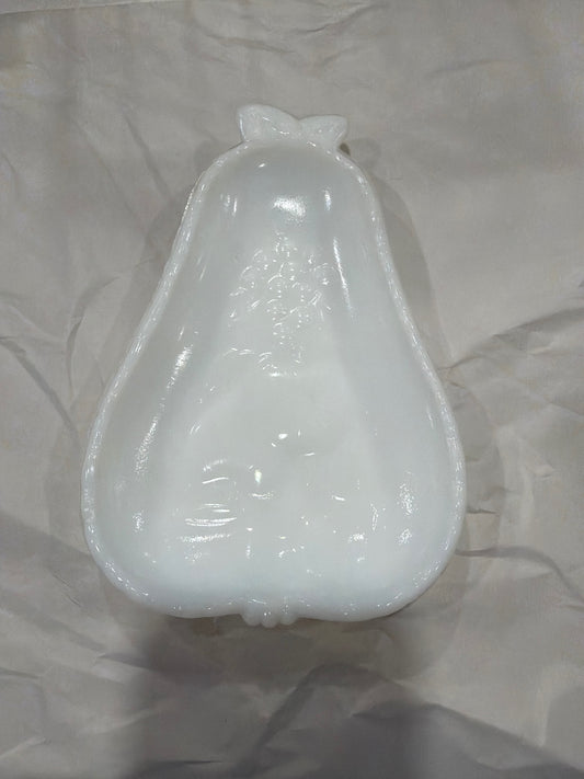 Vintage Hazel Atlas "Harvest Grape" White Milk Glass Trinket Dish