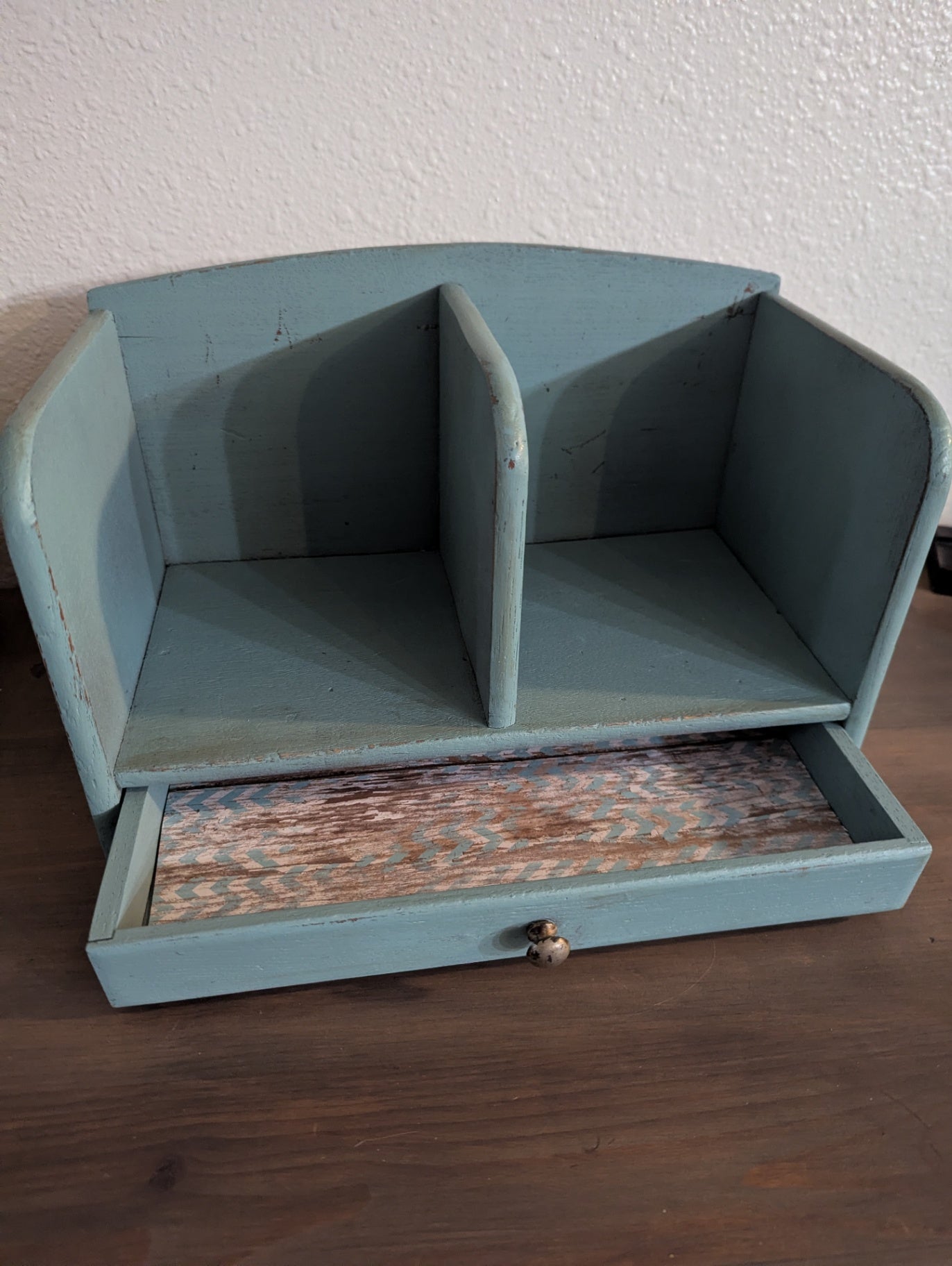 Vtg. Farmhouse-Style Wooden Organizer
