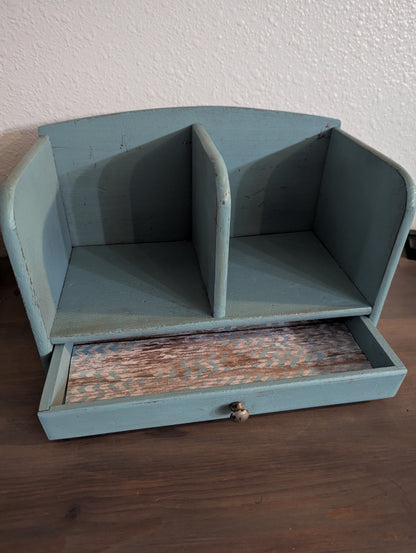 Vtg. Farmhouse-Style Wooden Organizer