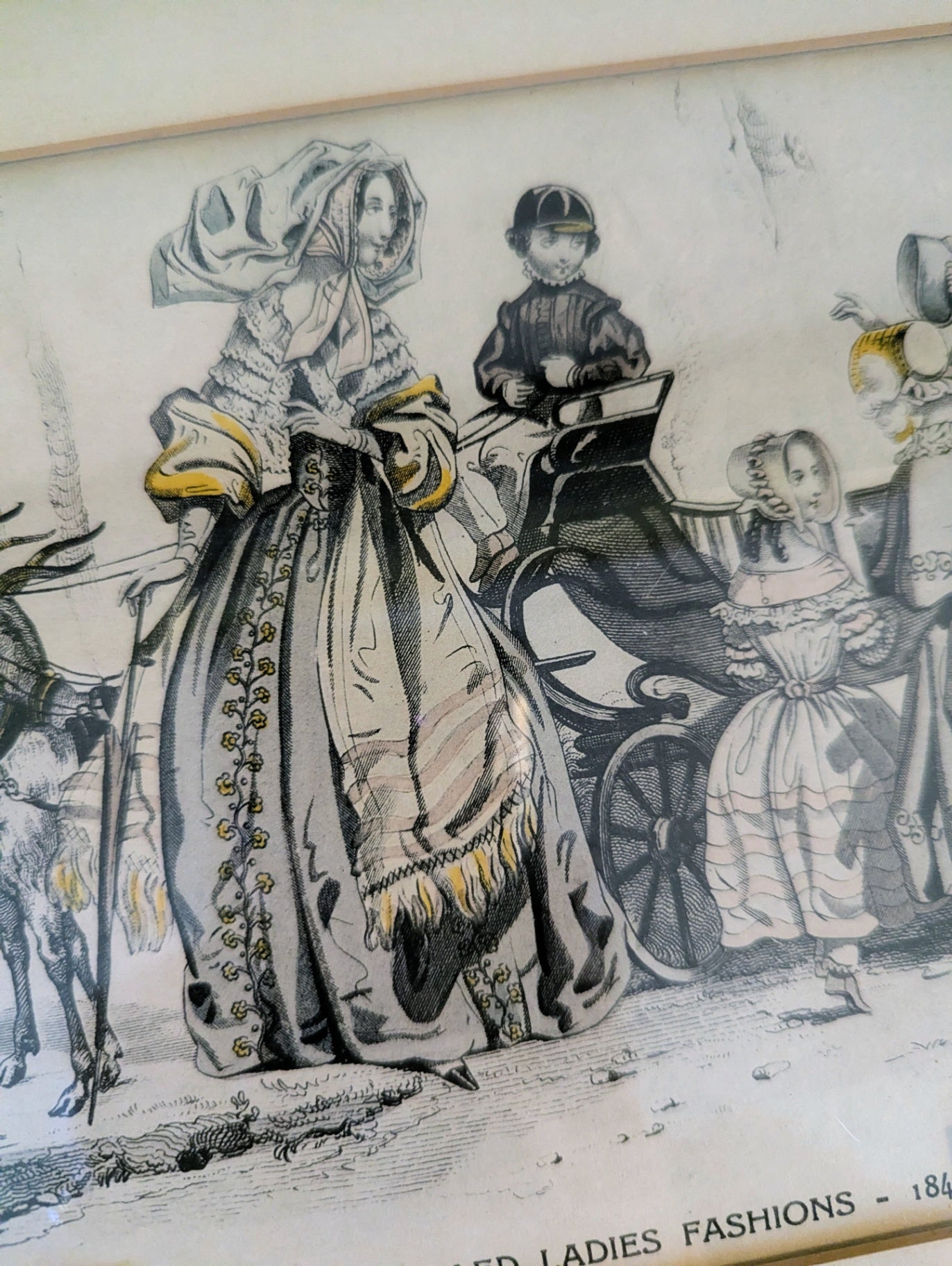 1848 Godey's Ladies Fashion Print for 1842 Advertising Print
