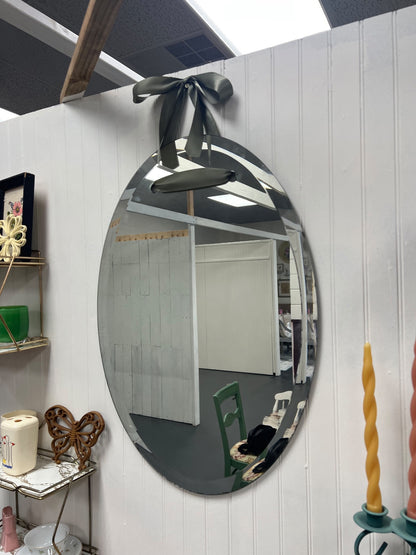 Vintage Wall Hanging Mirror with Bow
