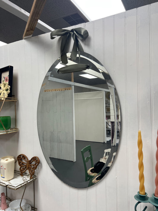 Vintage Wall Hanging Mirror with Bow