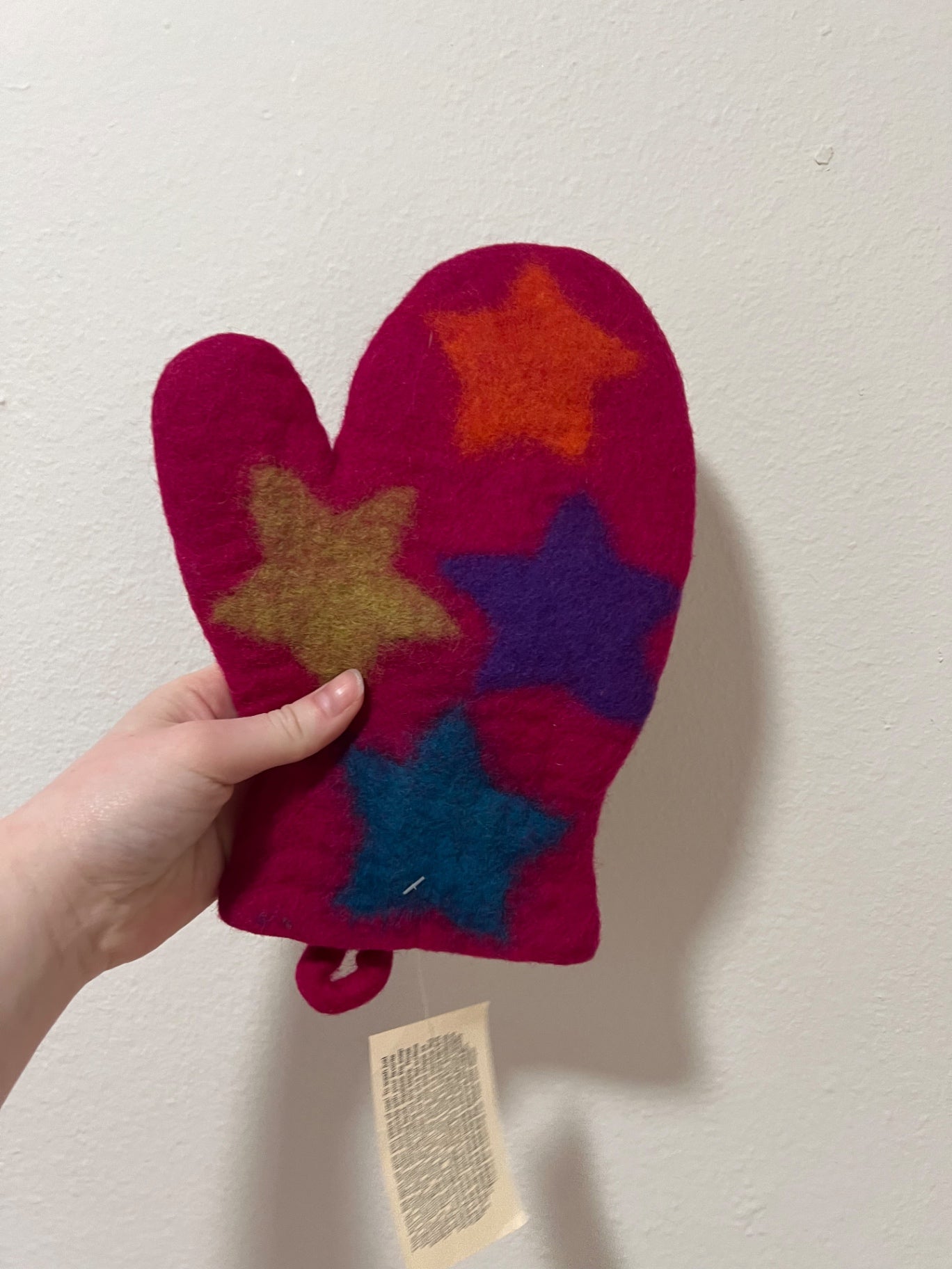 Vintage Wool Hotpad with Stars