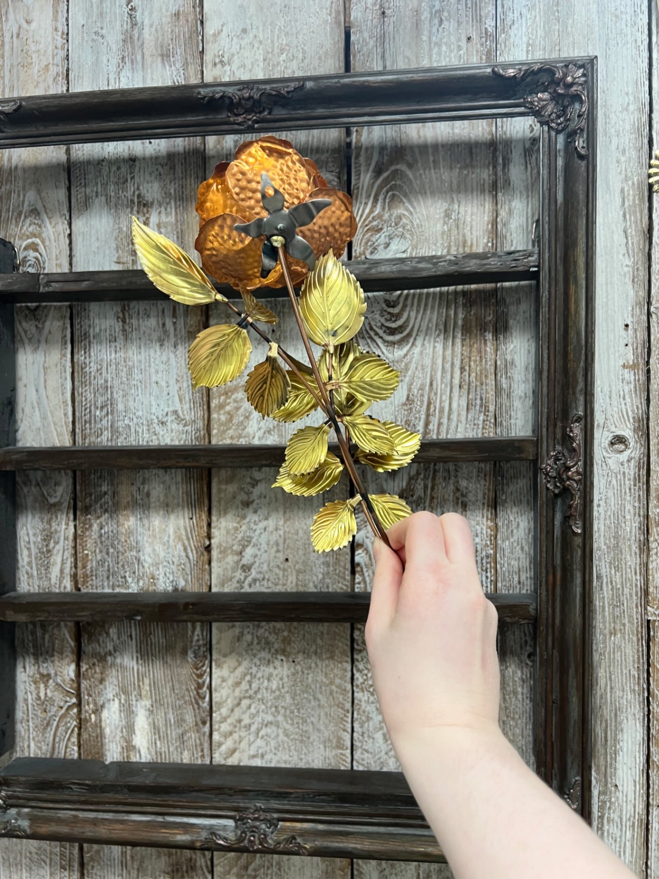 Vintage Homco Copper and Brass Rose Wall Hanger