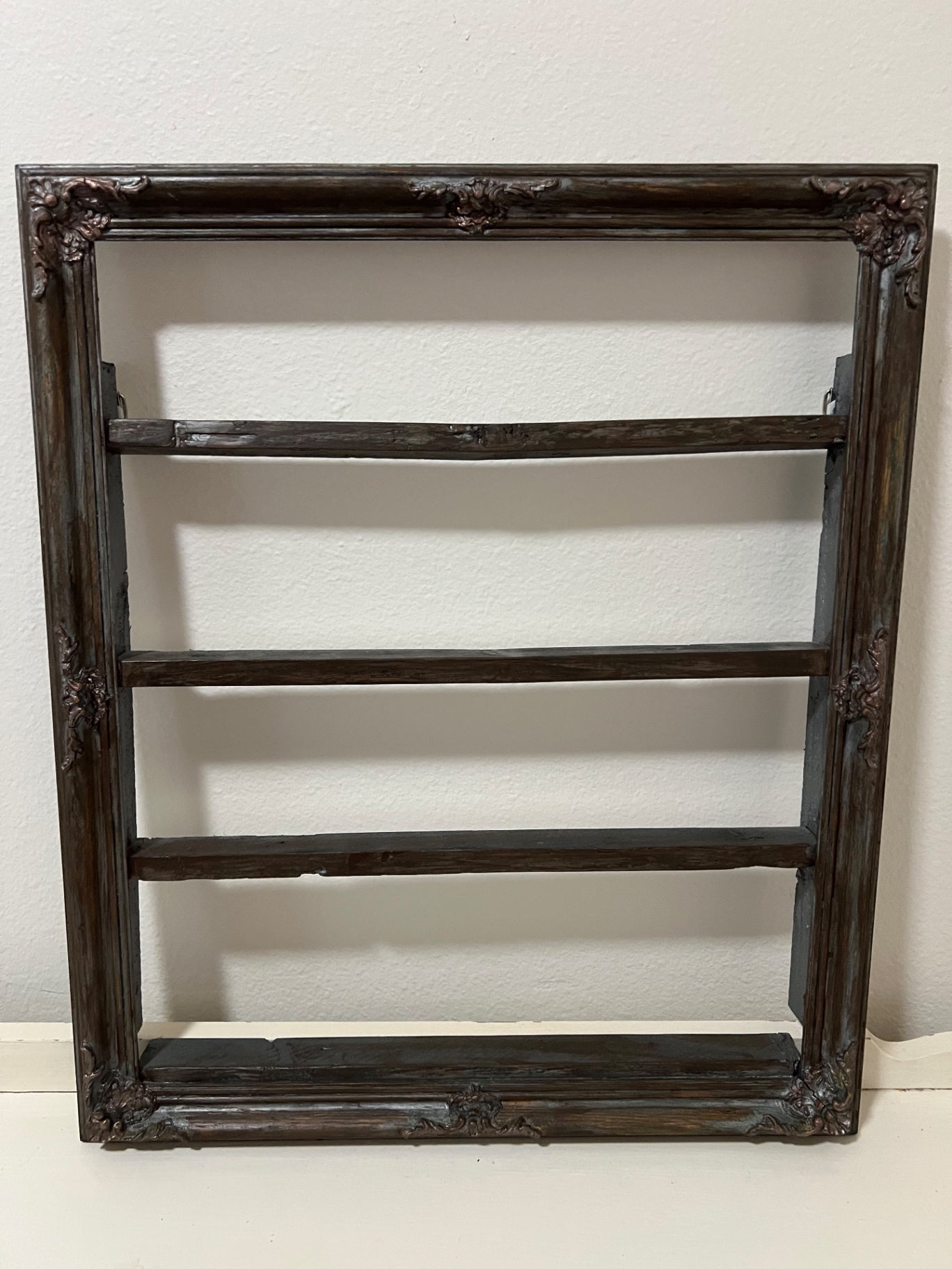 Ornate Wood Frame with Shelves