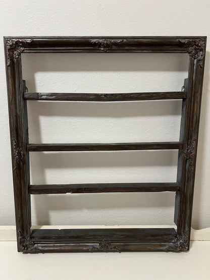 Ornate Wood Frame with Shelves