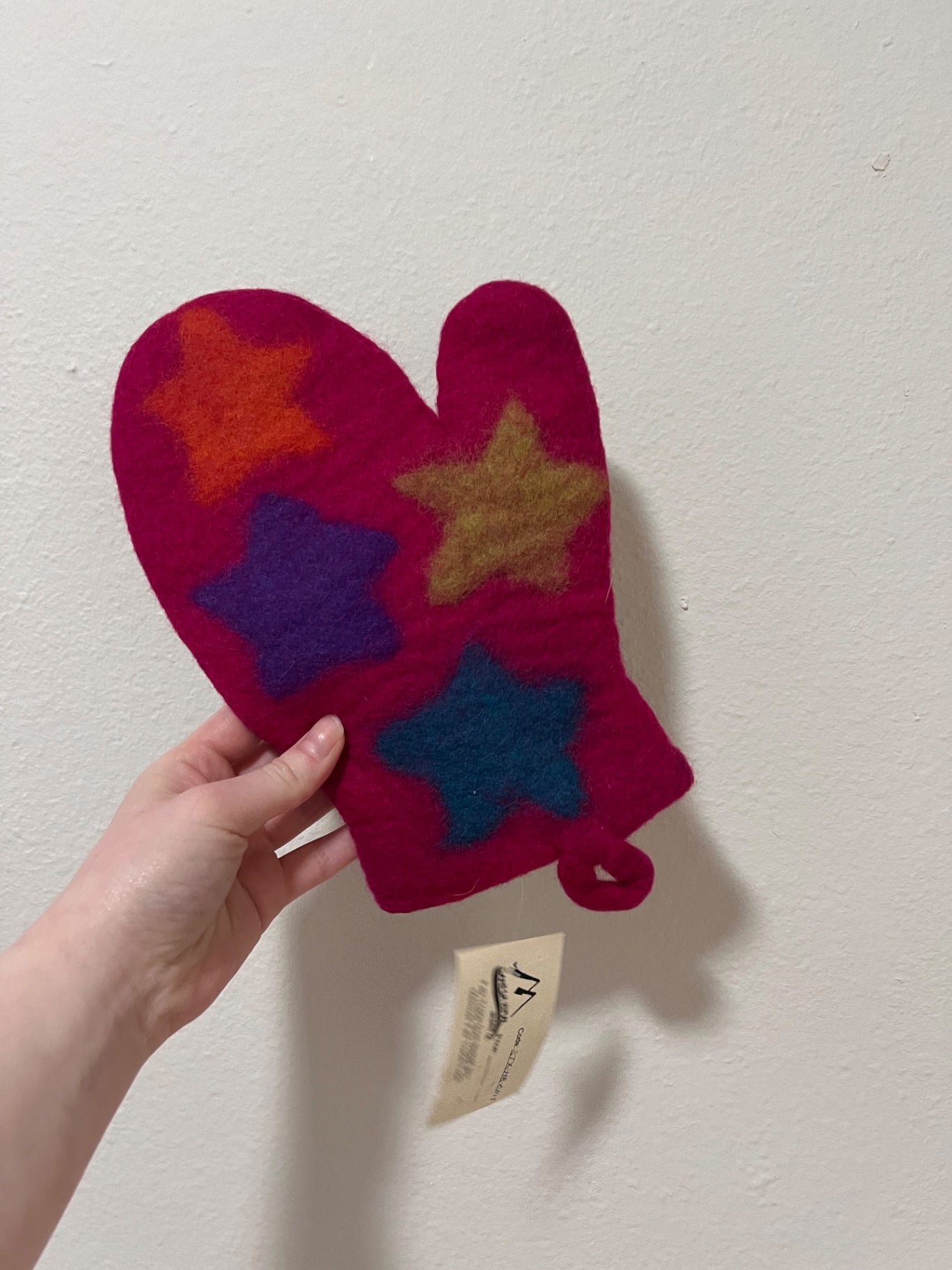 Vintage Wool Hotpad with Stars