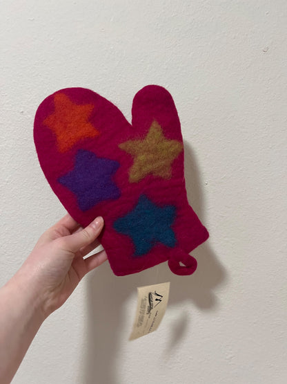 Vintage Wool Hotpad with Stars