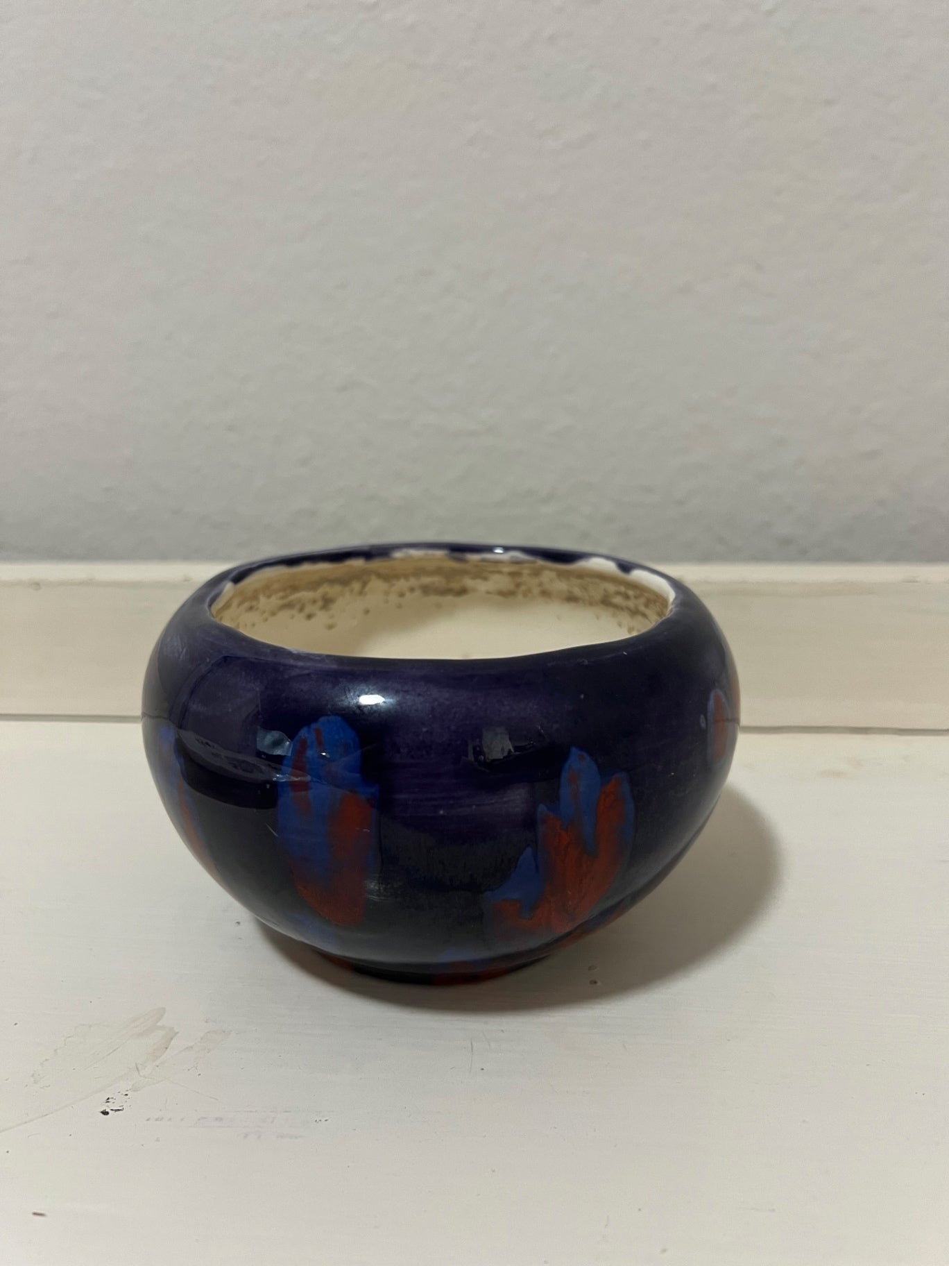 Purple and Red Dripglaze Planter