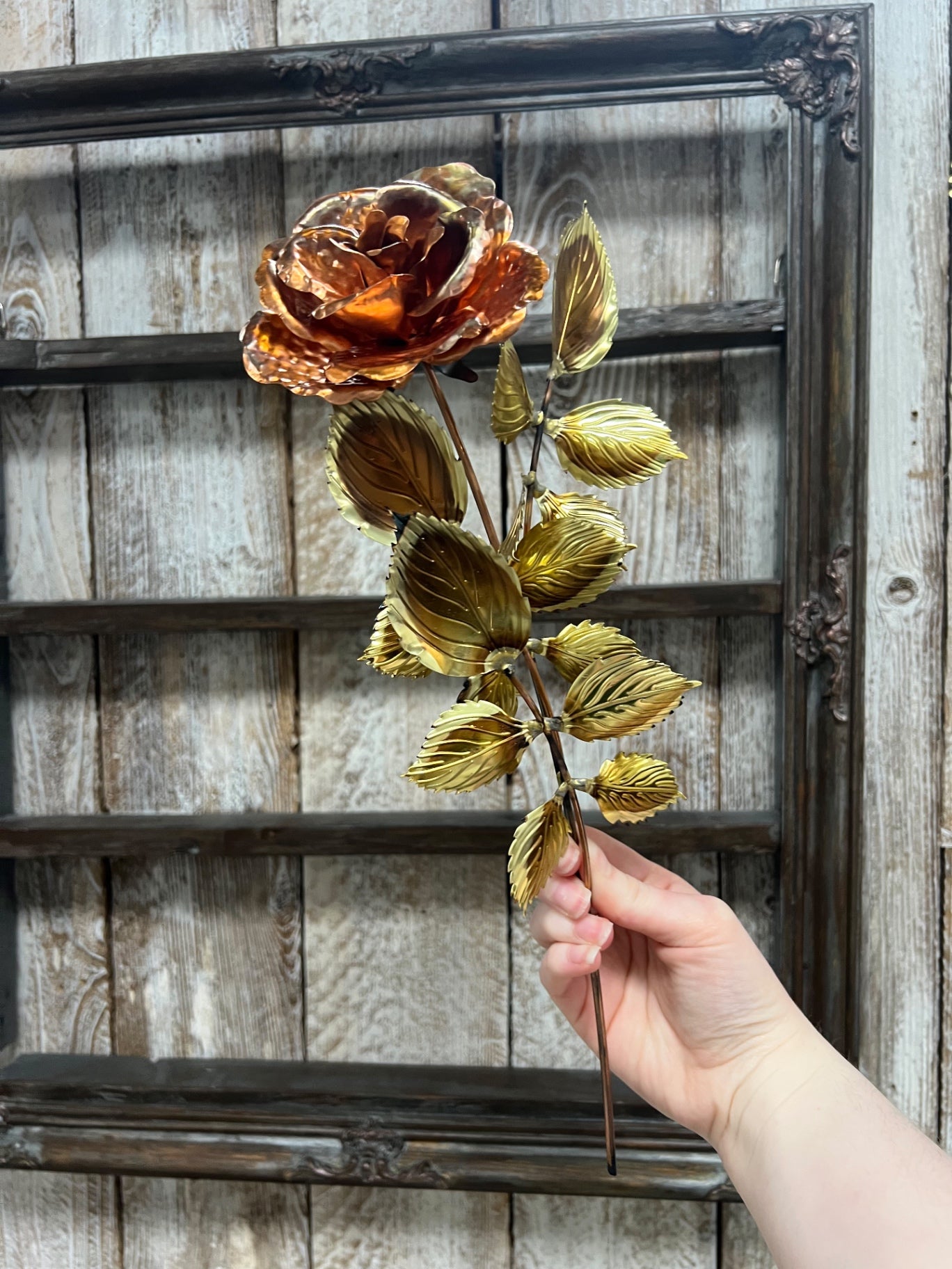 Vintage Homco Copper and Brass Rose Wall Hanger