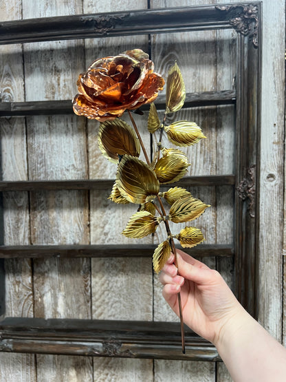 Vintage Homco Copper and Brass Rose Wall Hanger