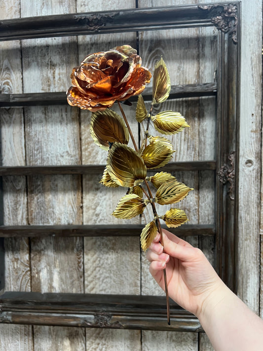 Vintage Homco Copper and Brass Rose Wall Hanger