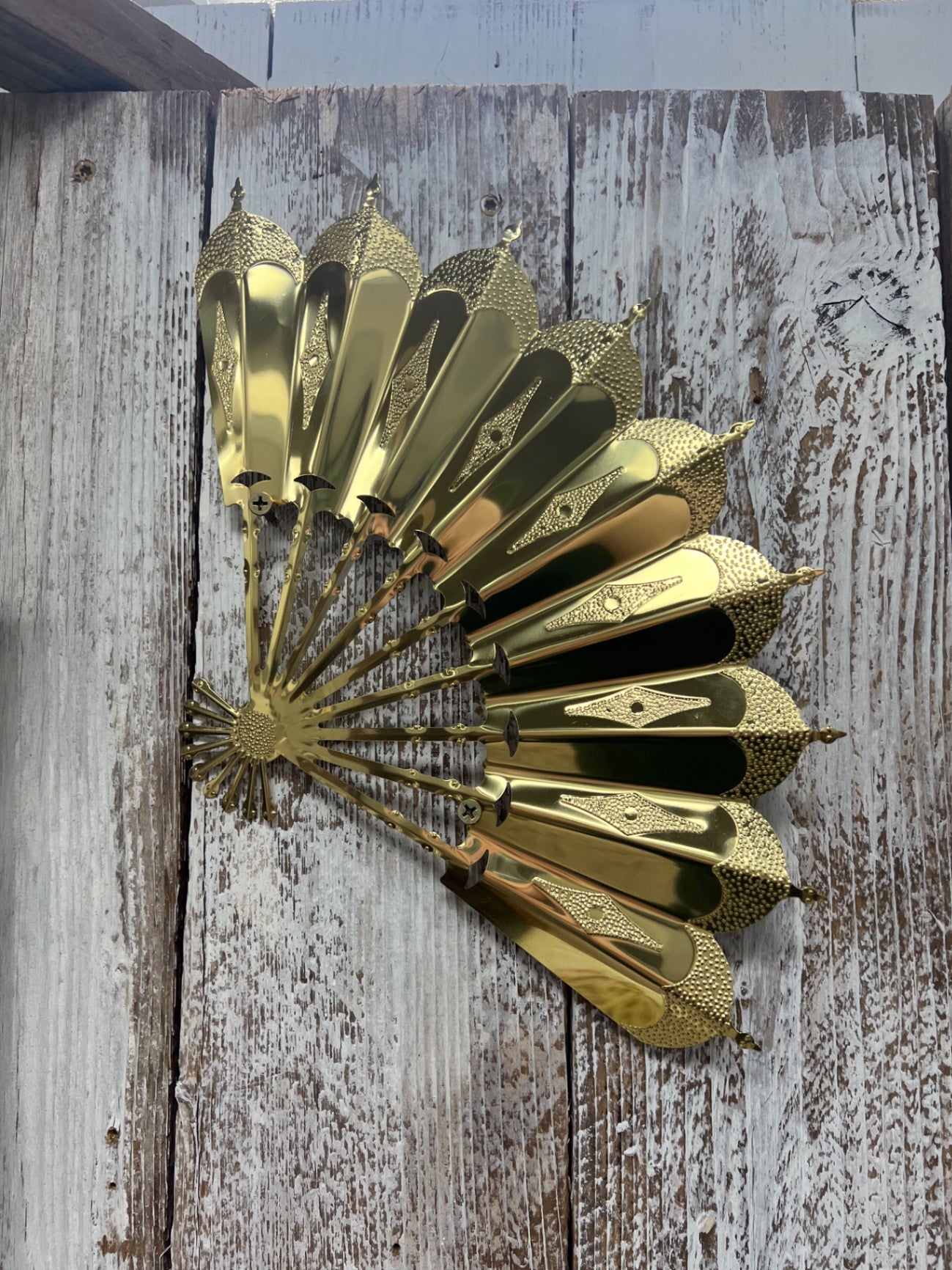 Set of 2 Vintage Homco Gold Fan Wall Hangers