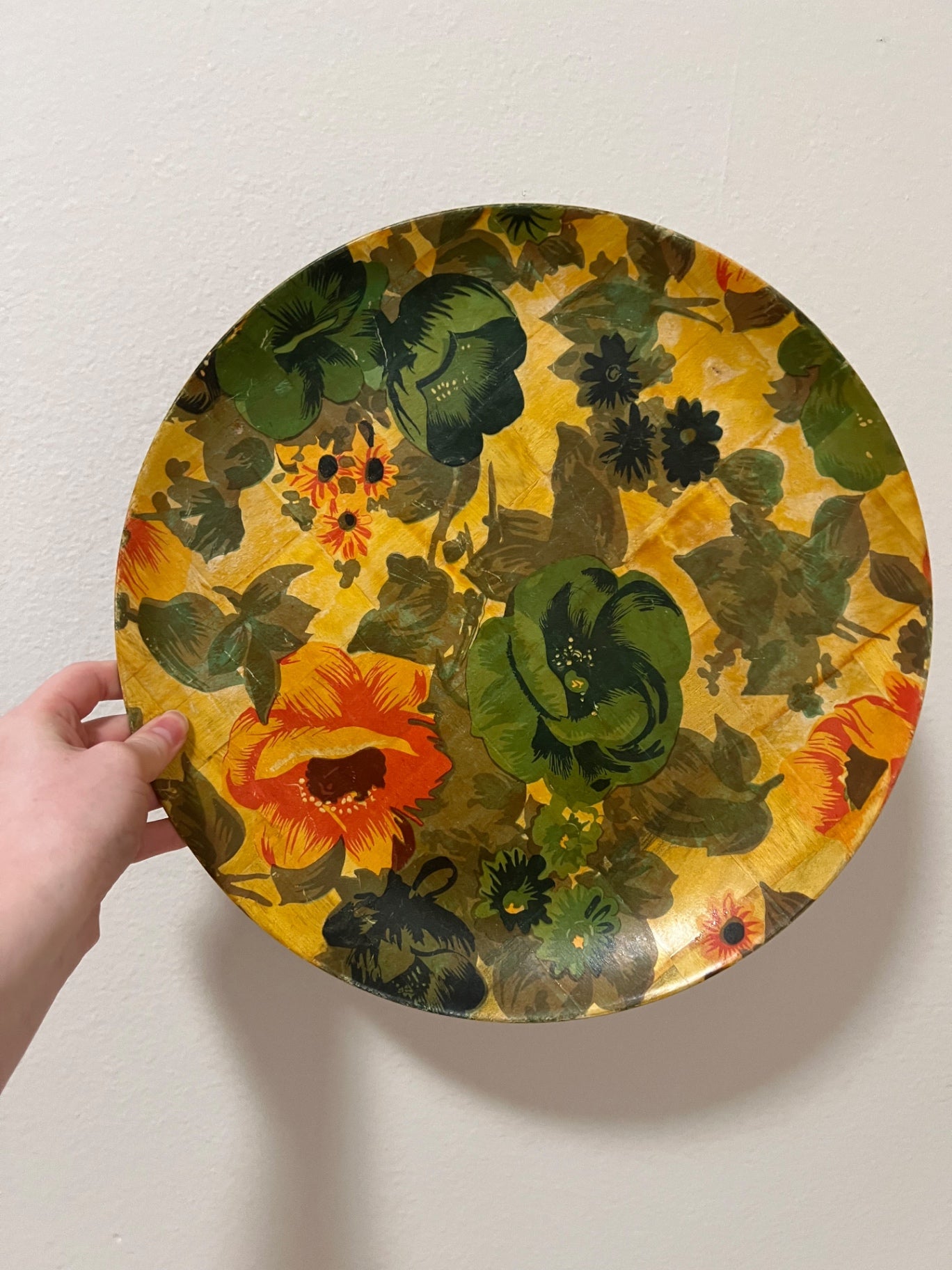 Vintage Flower Power Floral Tray 