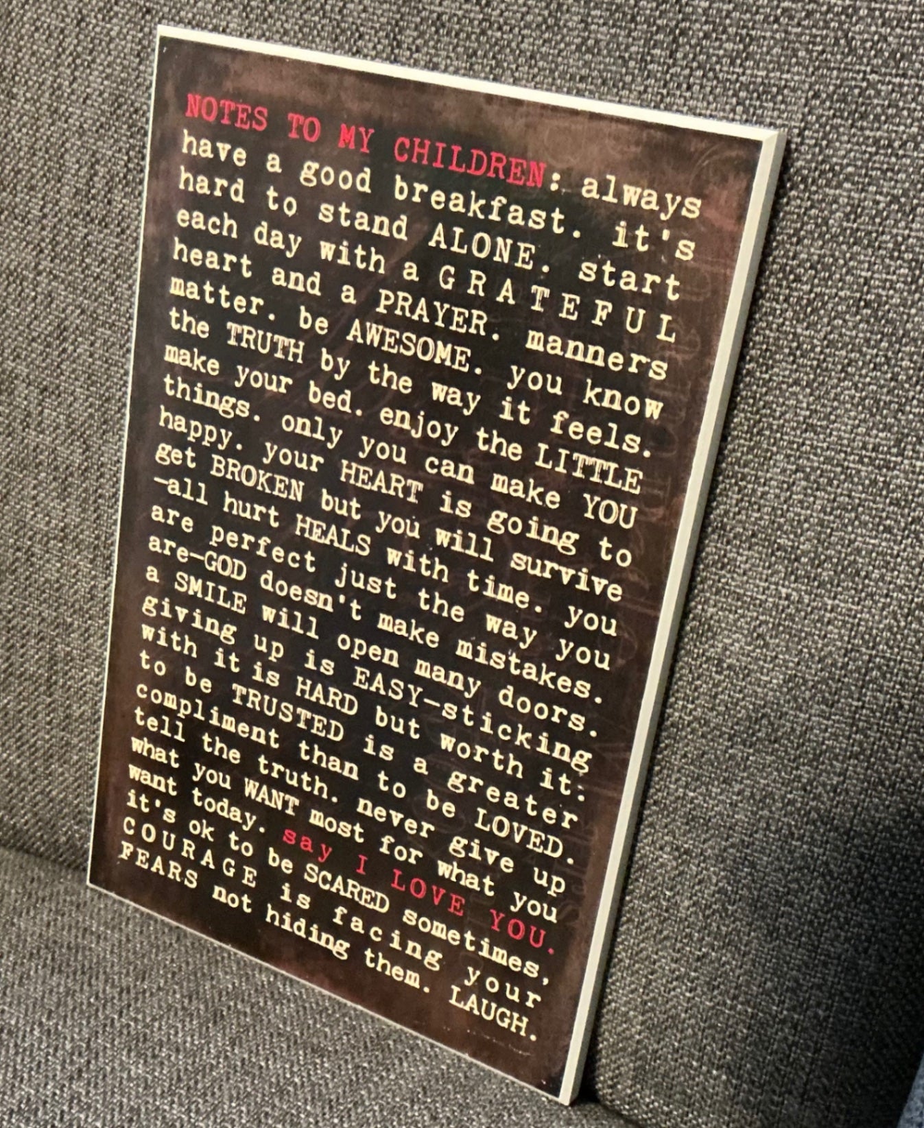 “NOTES TO MY CHILDREN”