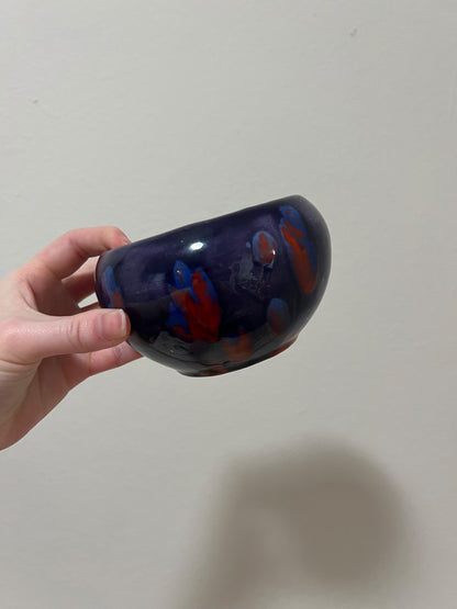 Purple and Red Dripglaze Planter