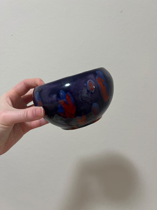 Purple and Red Dripglaze Planter