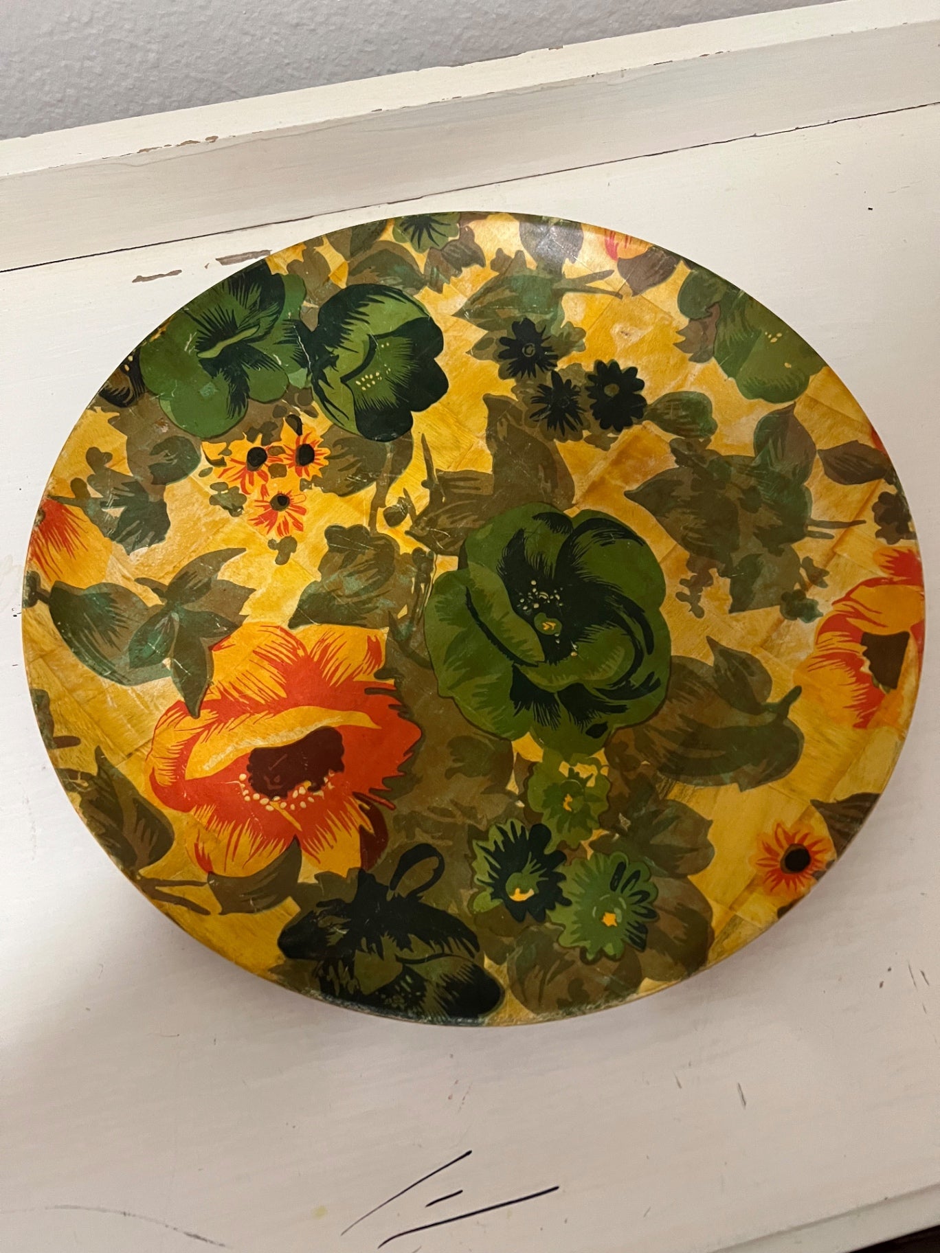 Vintage Flower Power Floral Tray 