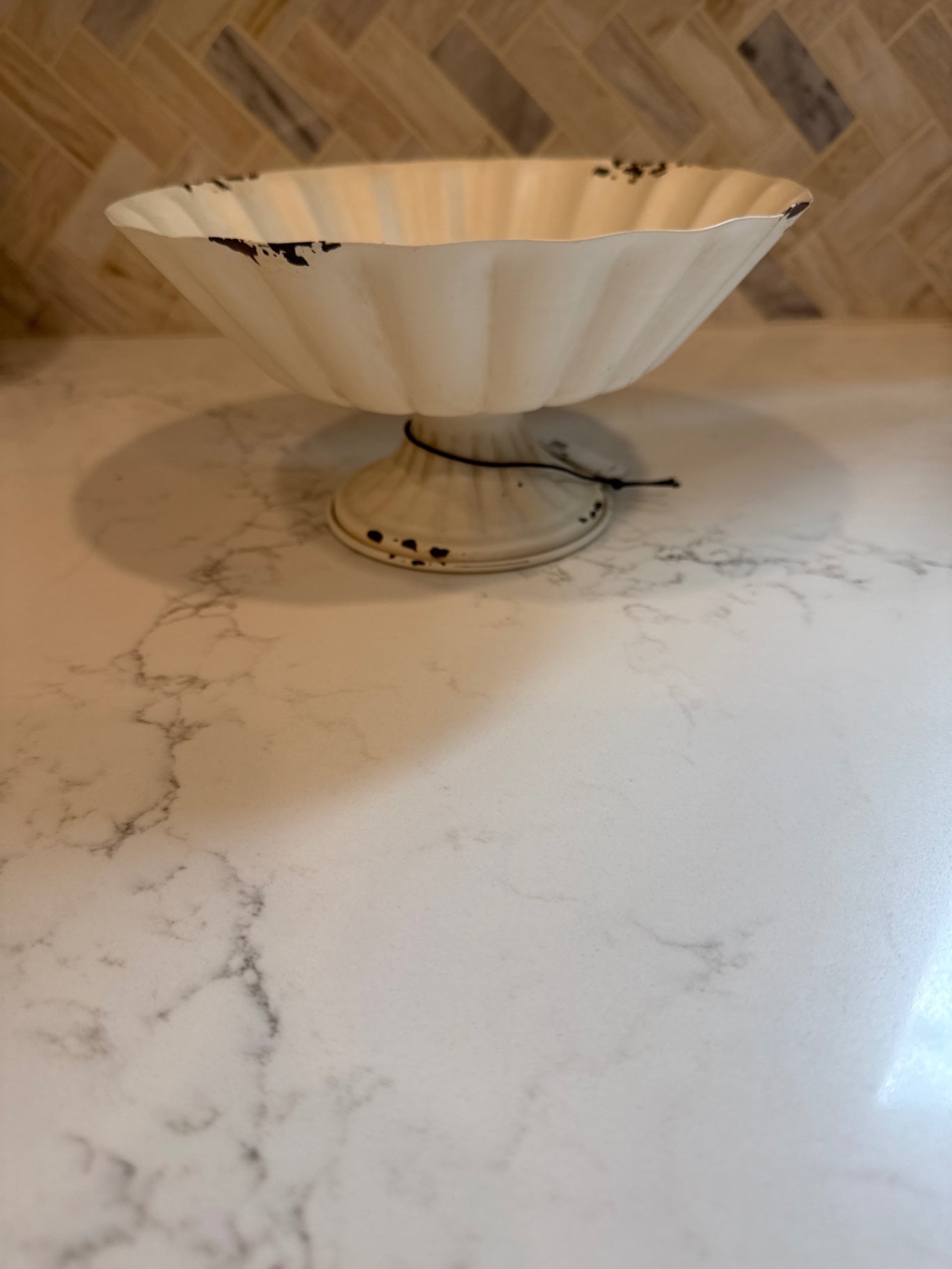 Metal Pedestal Bowl