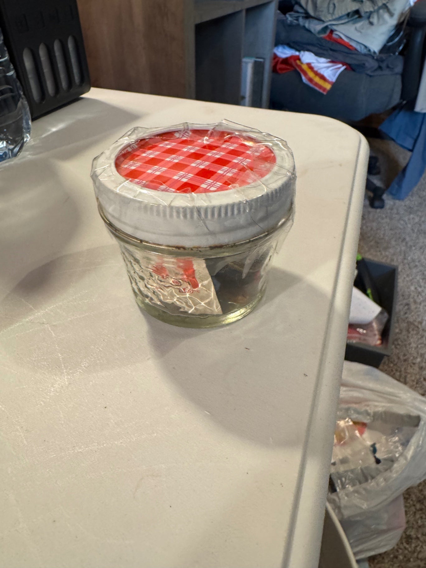 Jar with Vintage miscellaneous items