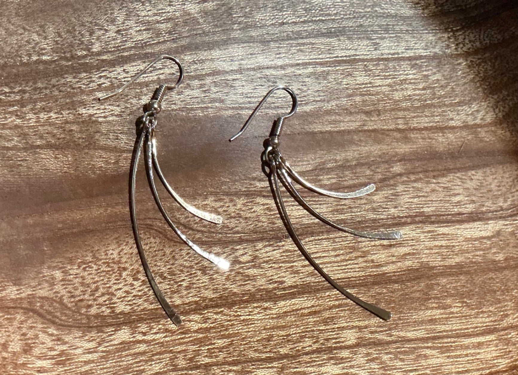 Sterling Curved Dangle Earrings