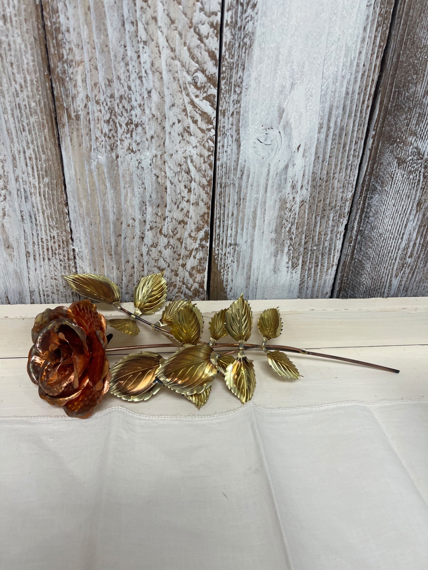 Vintage Homco Copper and Brass Rose Wall Hanger