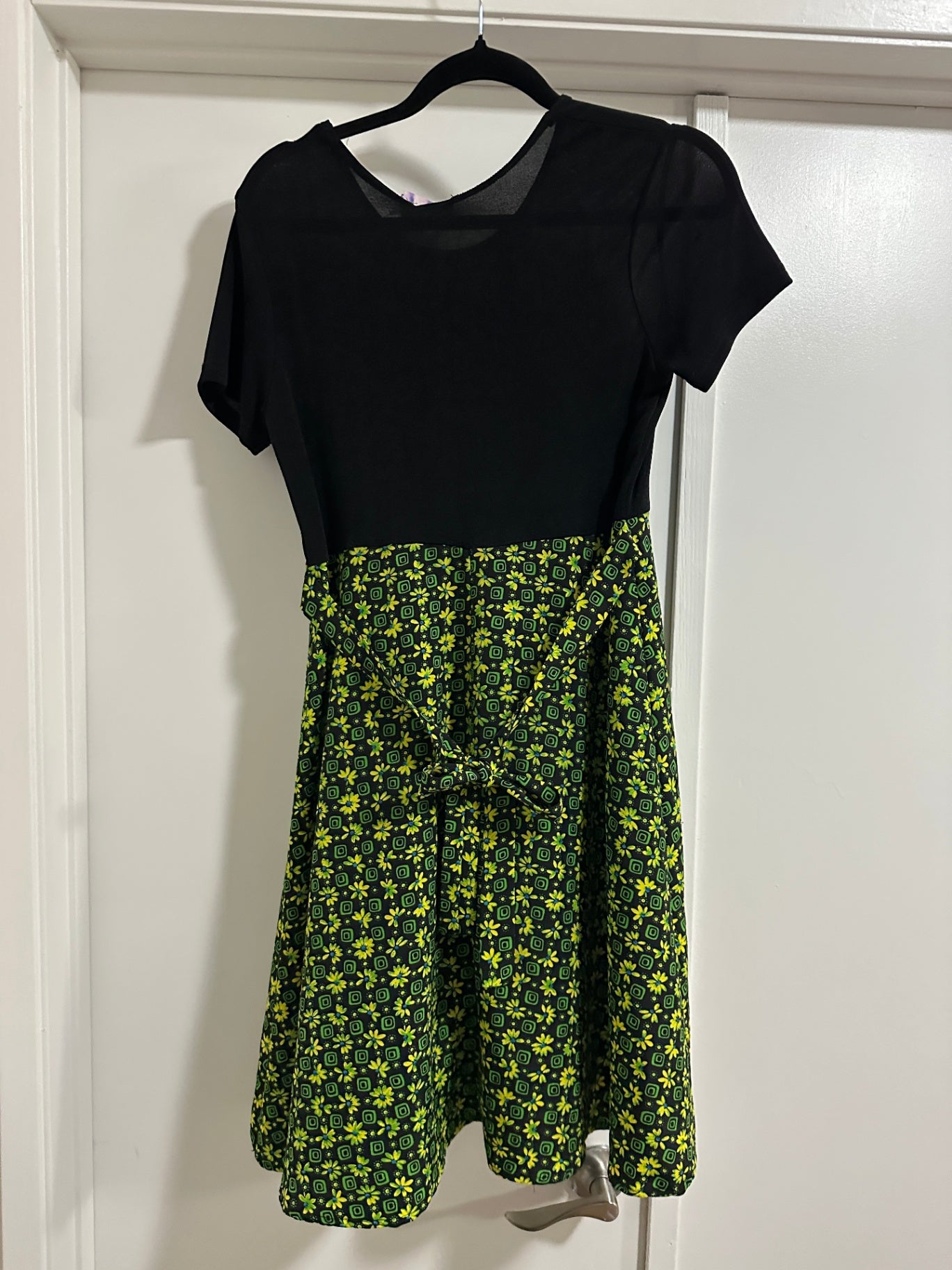 1990's Black & Green Skater Dress
