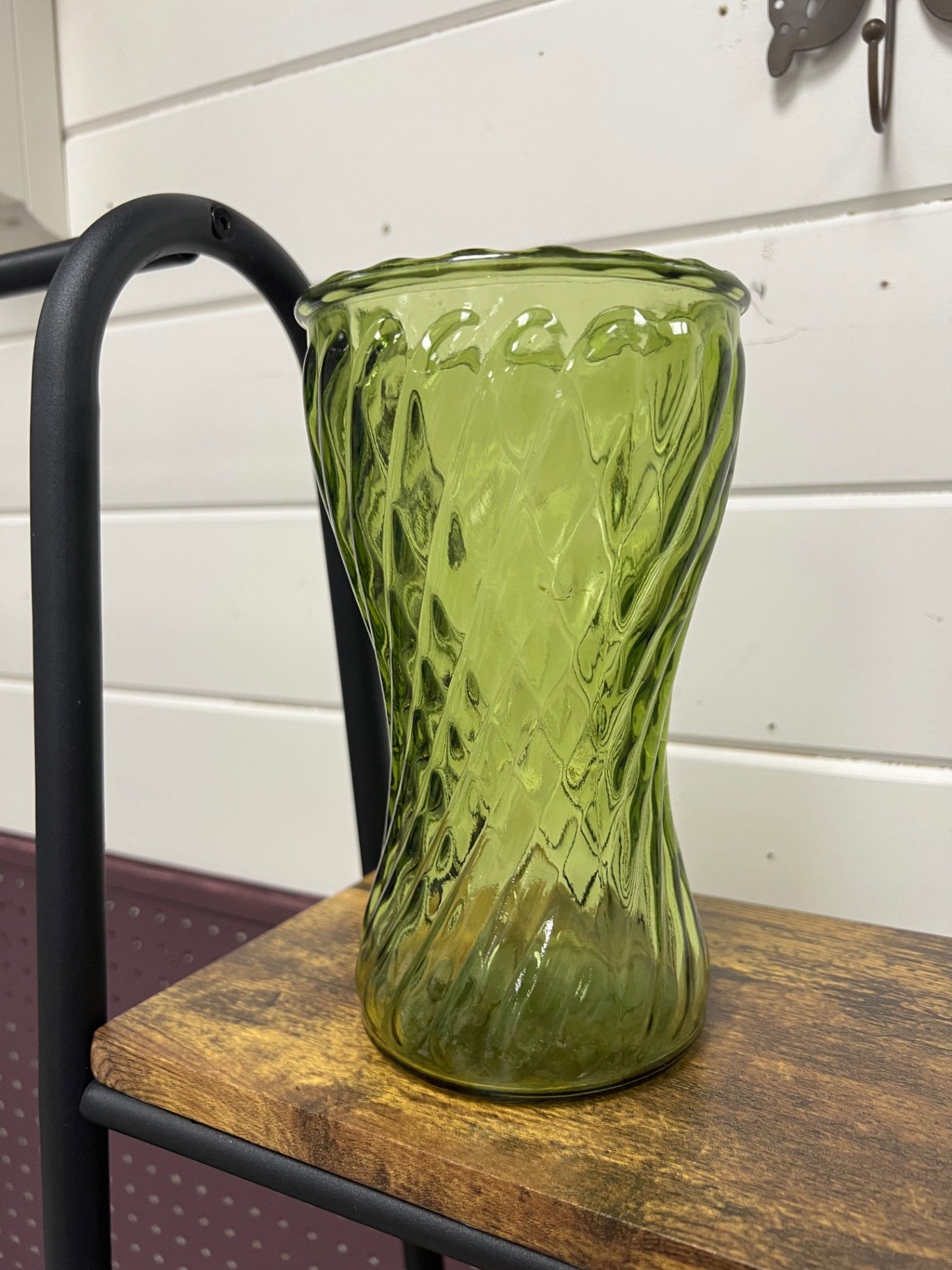 Vintage Hoosier Glass Avocado Green Vase