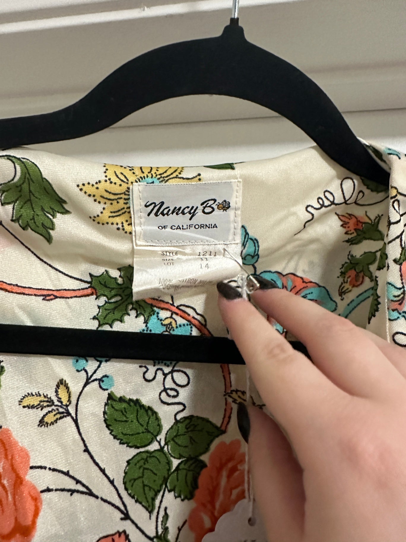 1960's Cream Floral Micro Mini Dress