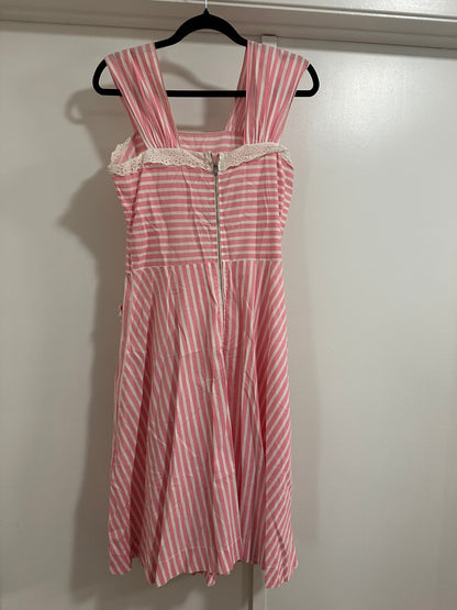 1950's Pink & White Striped Sundress