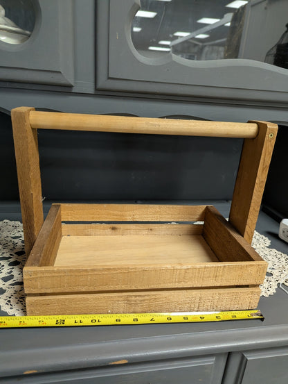 Vtg. Wooden Caddy with Tall Handle