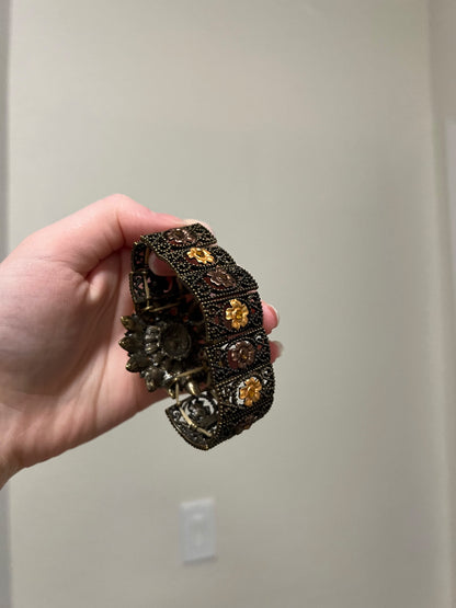 Vintage Bronze Floral Stretch Bracelet