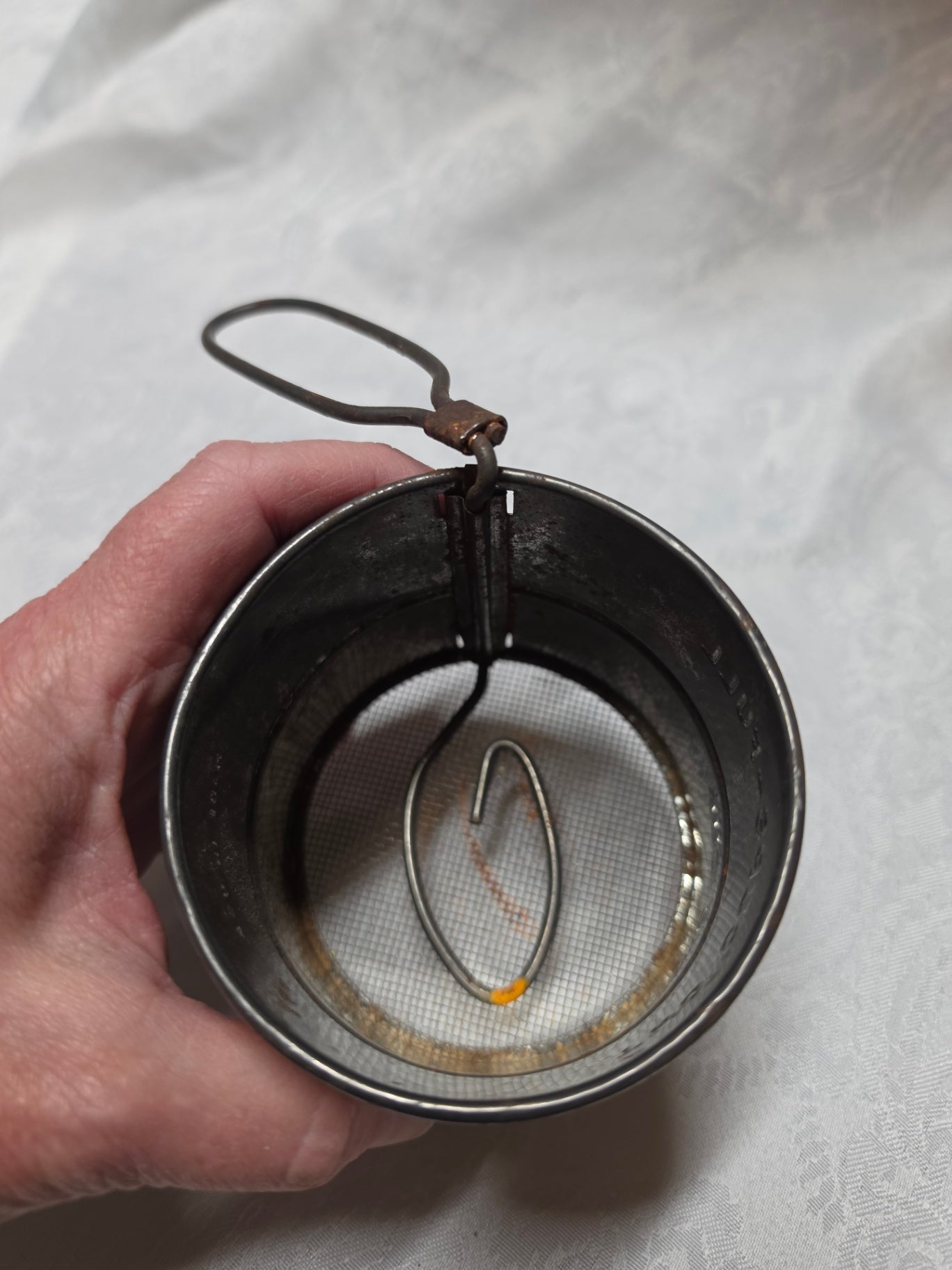 Vintage Measuring Tin Metal Flour Sifter