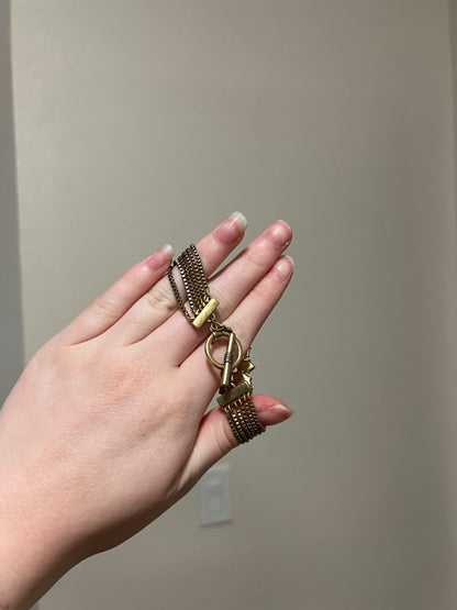 Beautiful Yellow Floral & Metal Bracelet