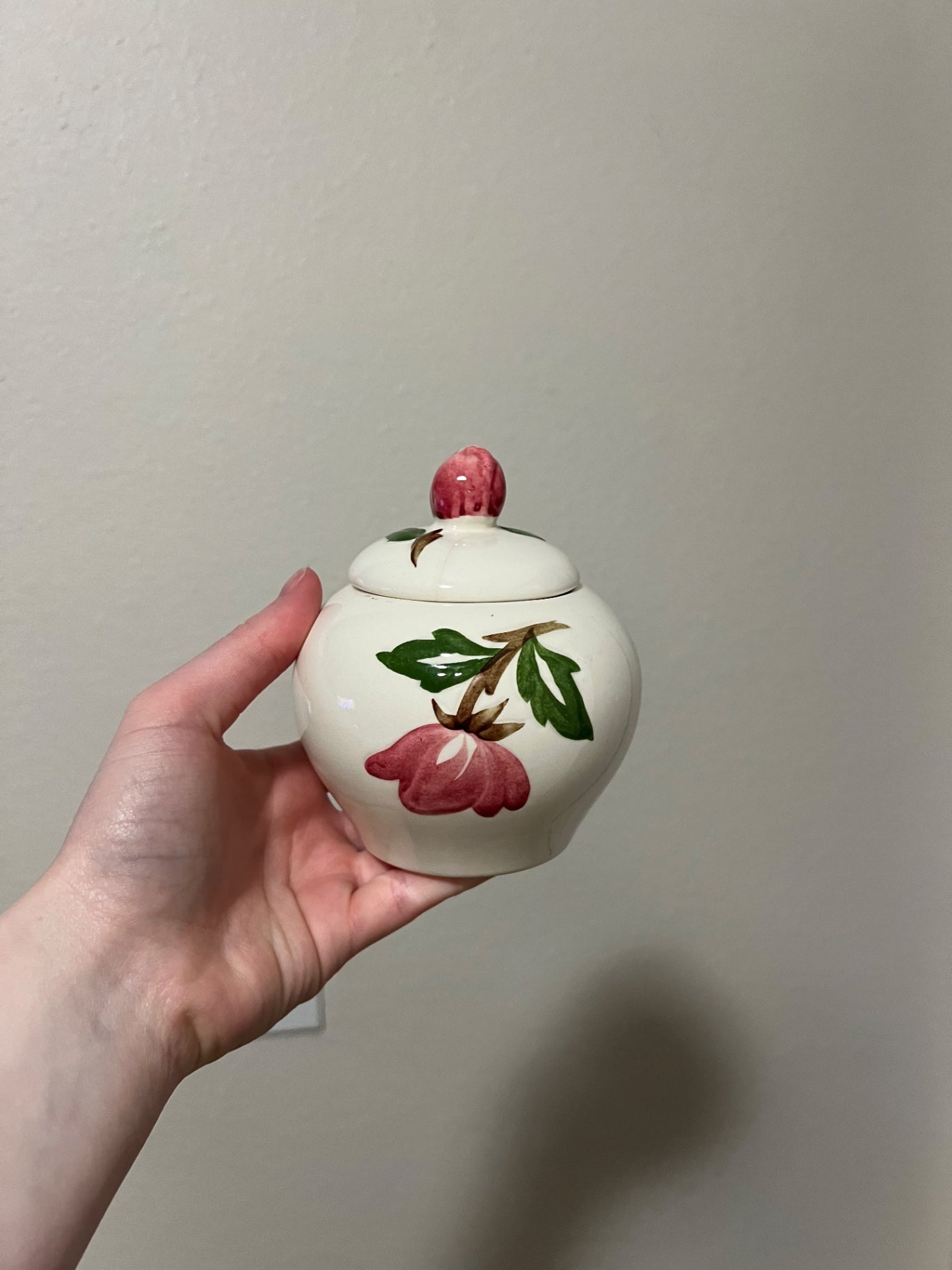 Vintage Continental Kilns Hand Painted Sugar Bowl