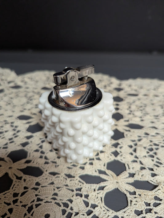 Vtg. Fenton Heavy Milk Glass Lighter
