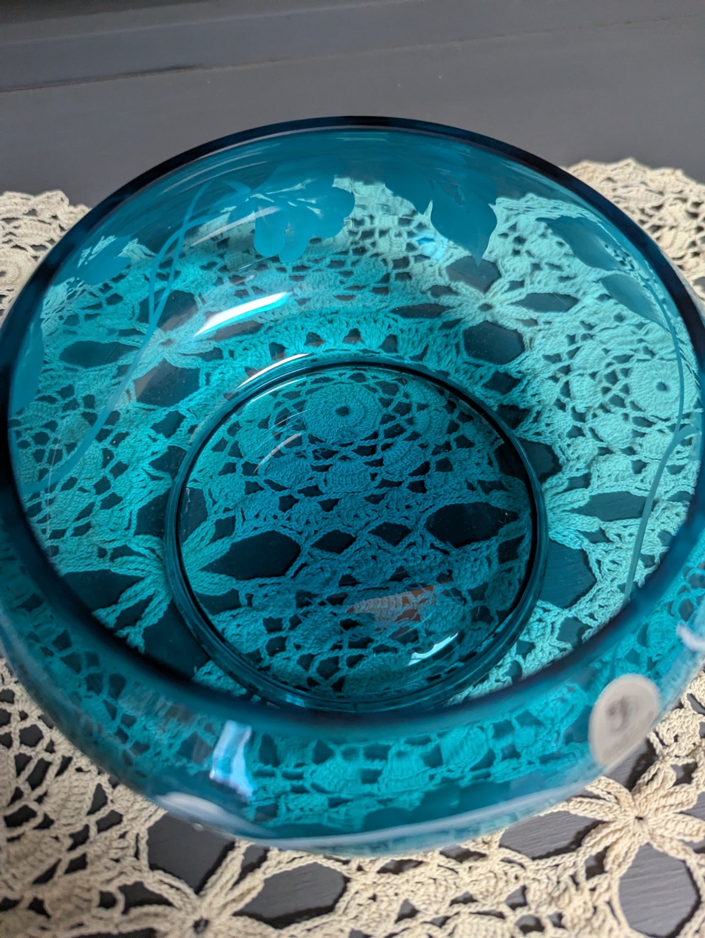 Rare 1960's Fenton Hand Painted Rose Bowl