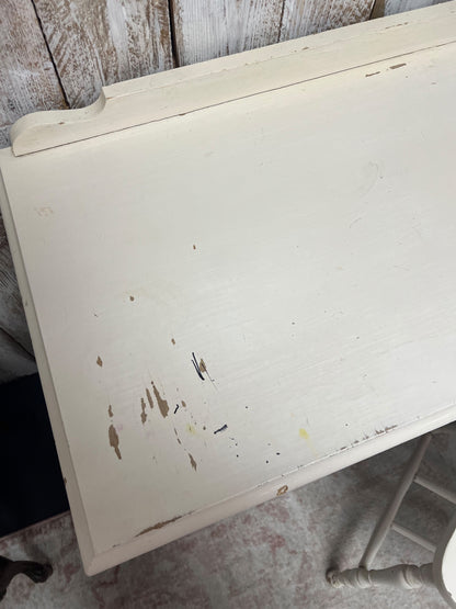 Vintage Painted Wood White Desk + Chair