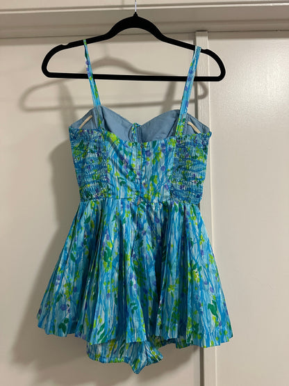 1960's Watercolor Floral Swimdress