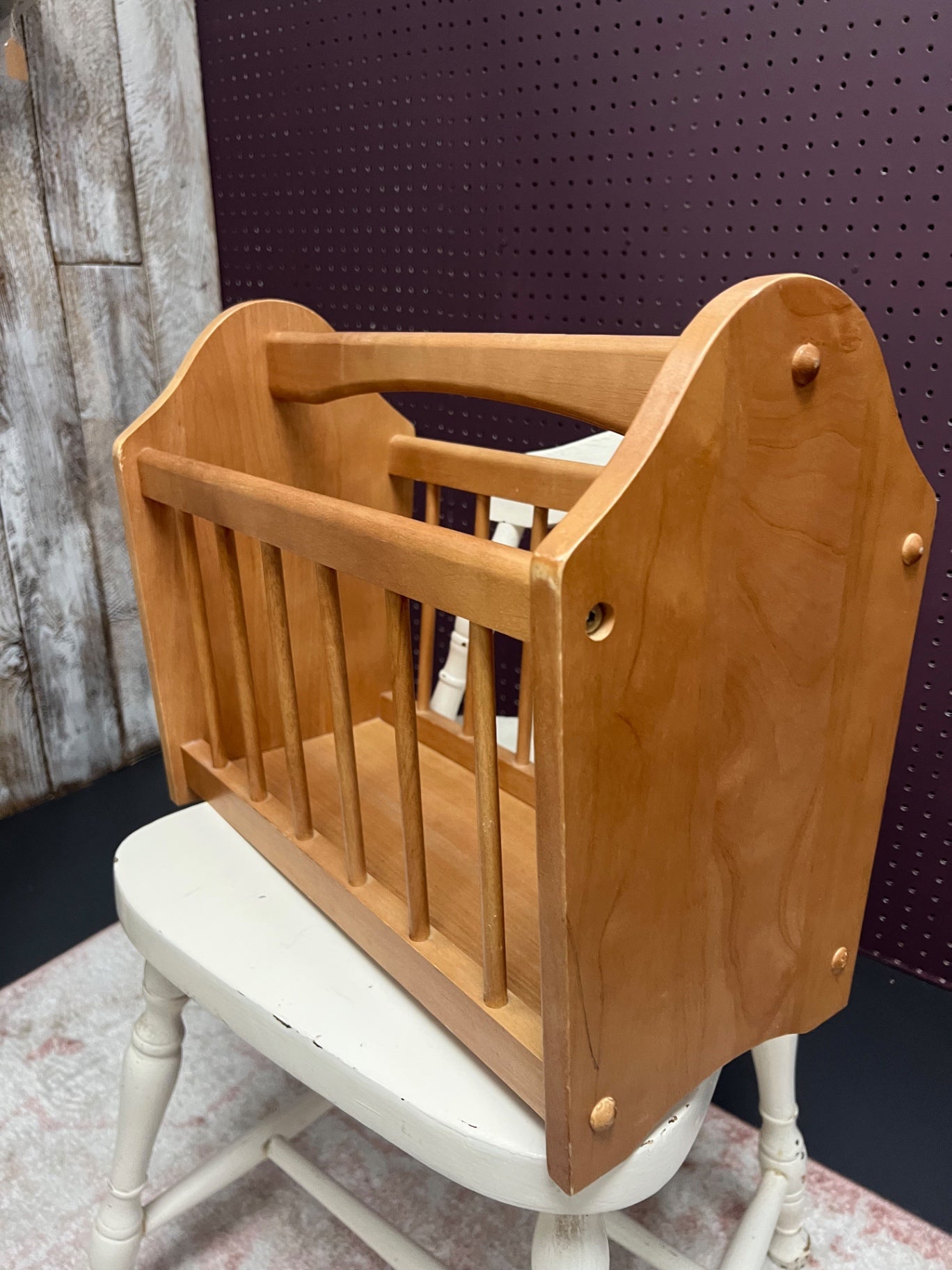 Vintage Wood Magazine Rack