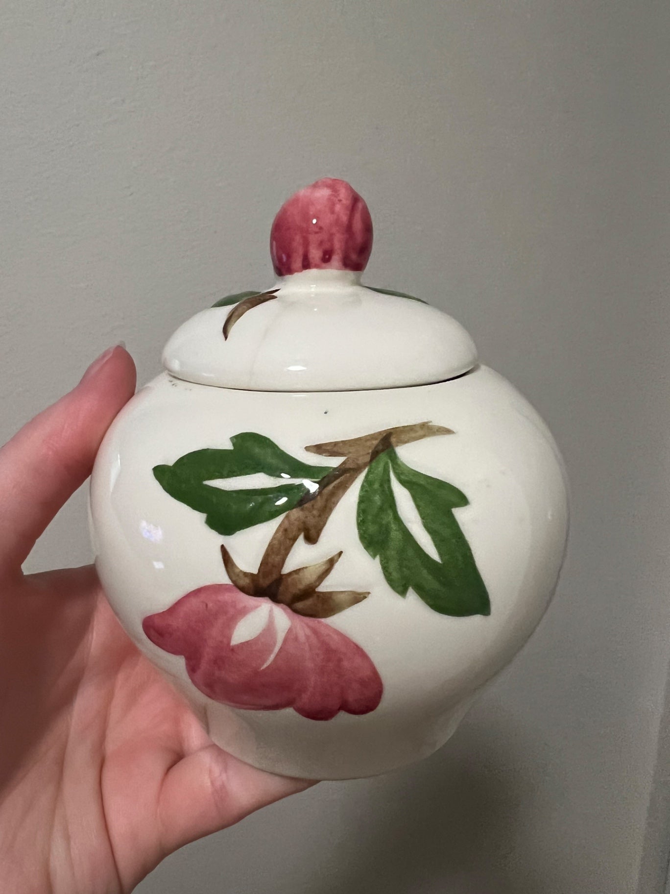 Vintage Continental Kilns Hand Painted Sugar Bowl
