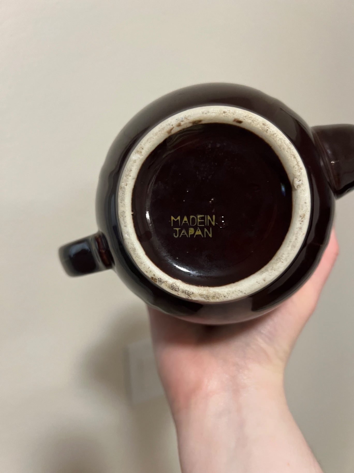 Vintage Japan Moriage Redware Hand Painted Teapot