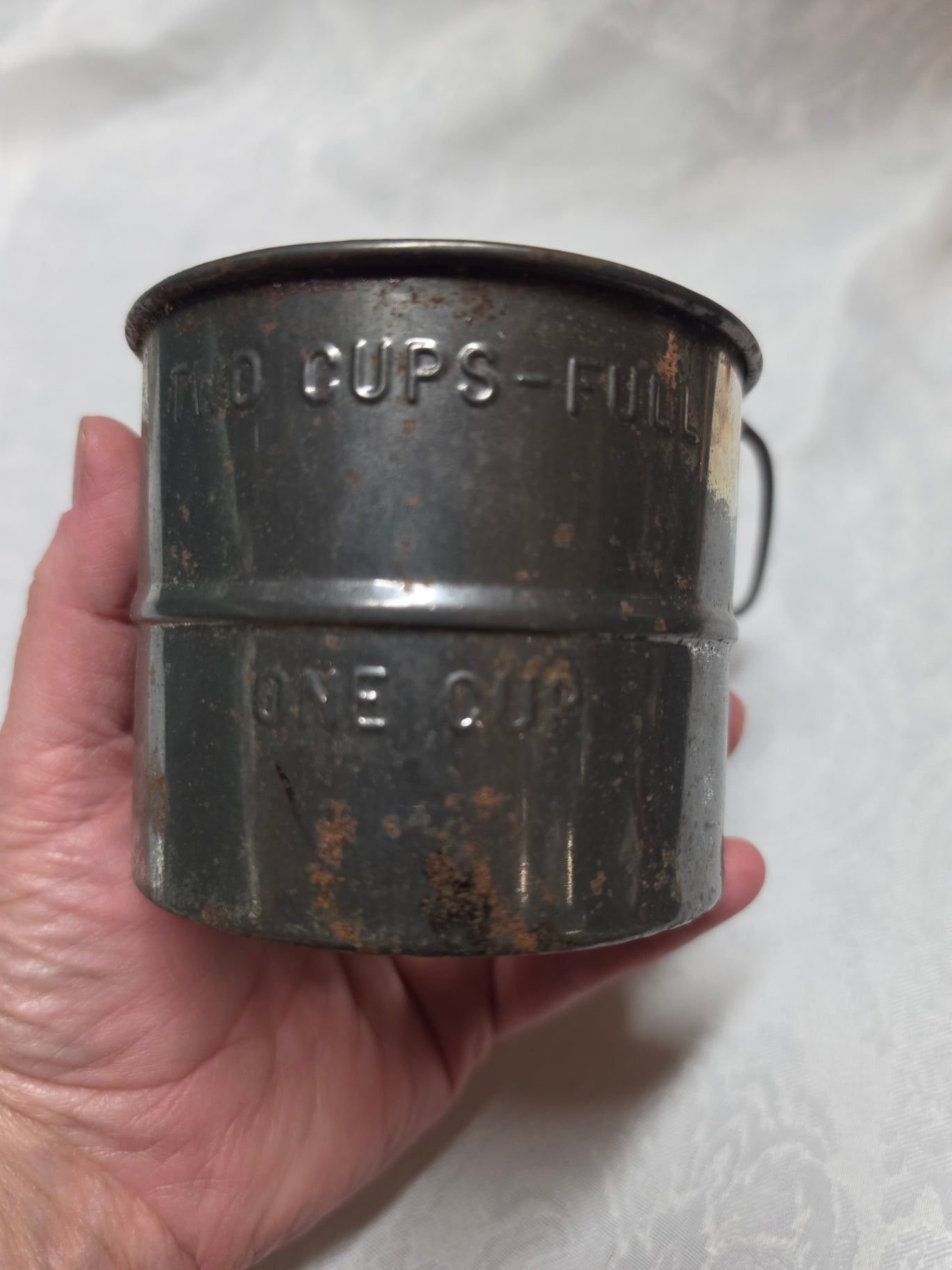 Vintage Measuring Tin Metal Flour Sifter