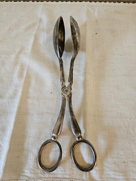 Vint silver alloy salad tongs Hong Kong