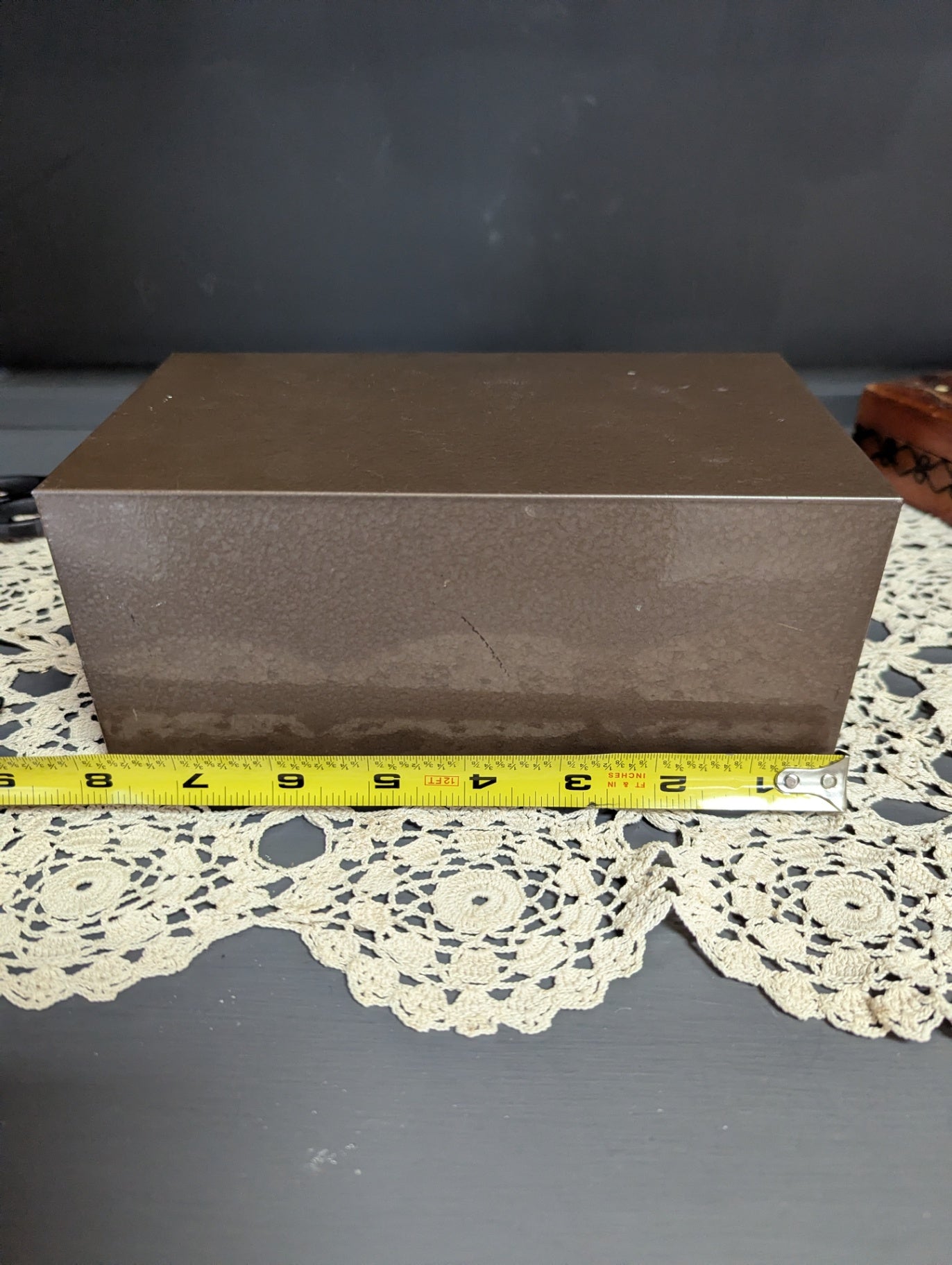 Vtg. One Drawer Metal File Box