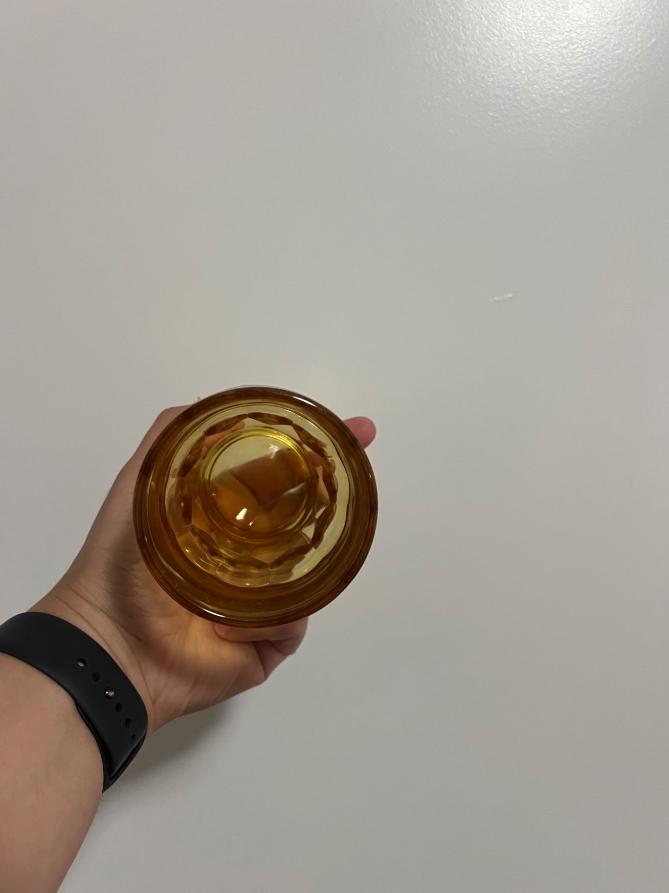 Set of 6 Vintage Anchor Amber Thumbprint Glasses