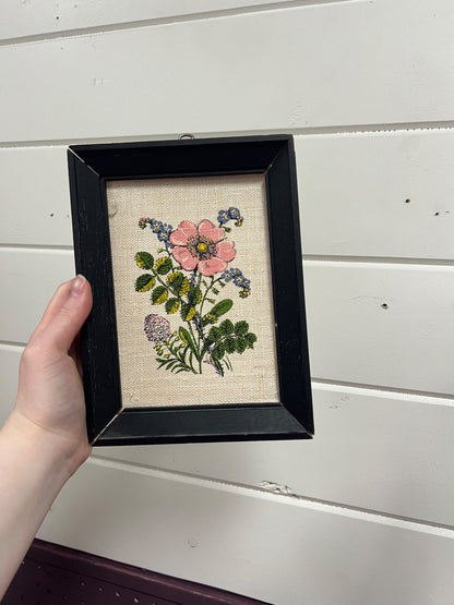 Vintage KayDee Floral Linen Pink Flower Print