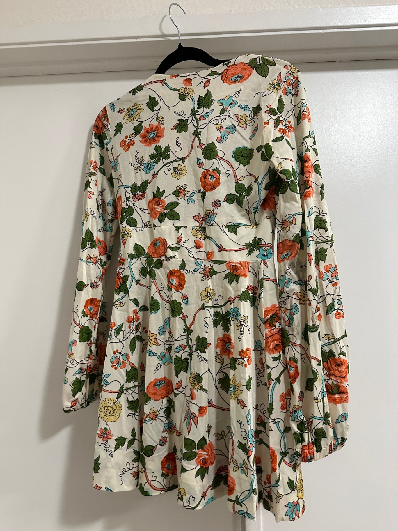 1960's Cream Floral Micro Mini Dress